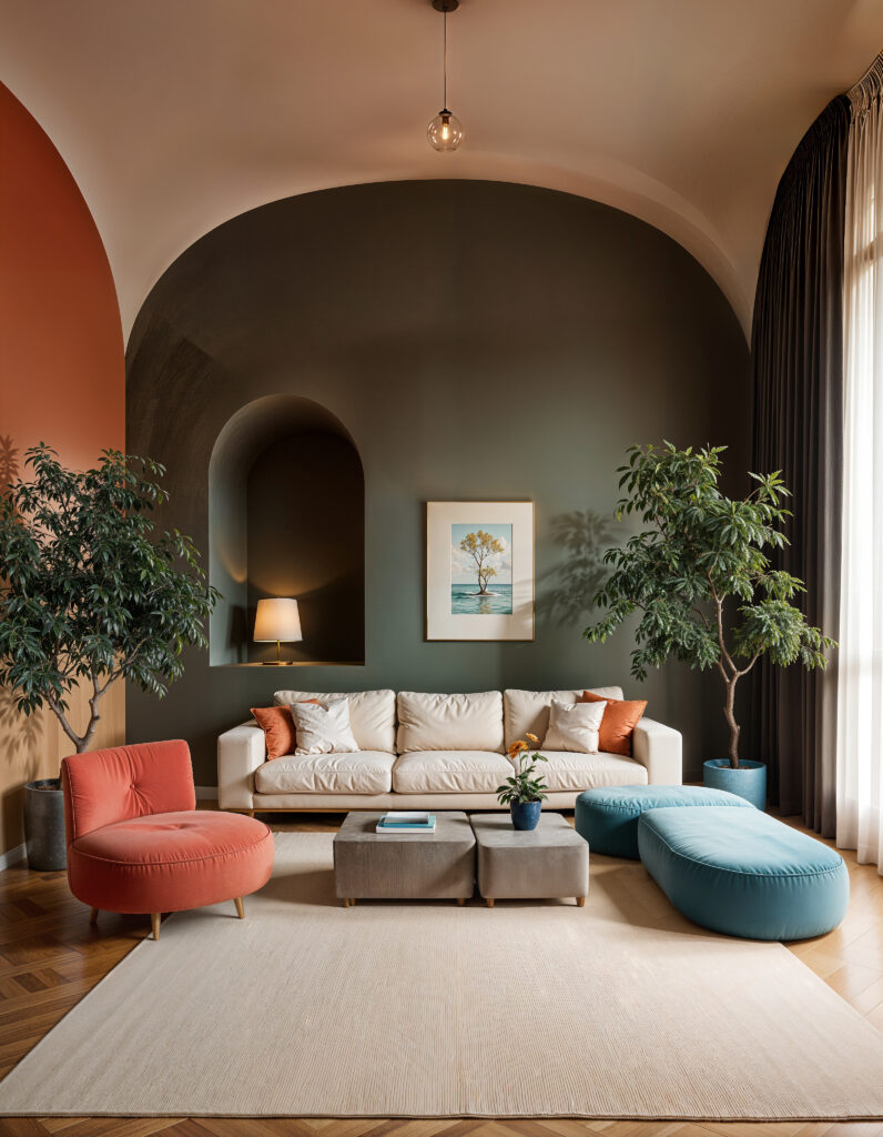 colorful pastel minimal interior design